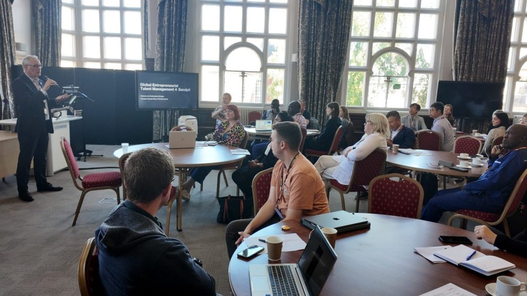Prof. Graham Wynn giving the keynote speech at the Sandpit in UNN.